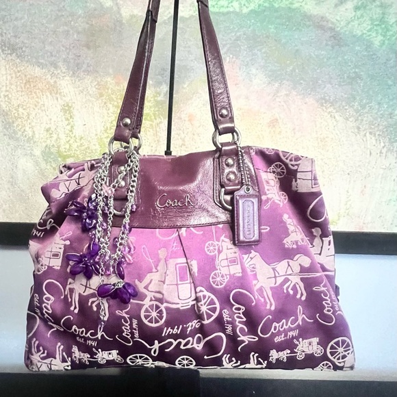 Coach Ashley Purple Satchel Bag - Picture 1 of 8